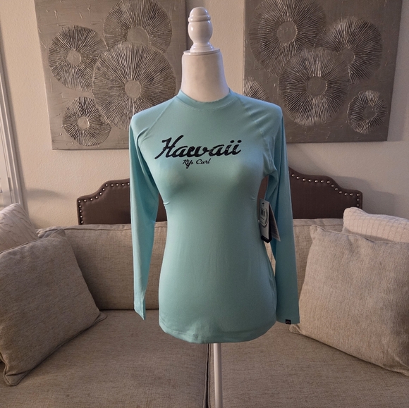 Rip Curl Hawaii Relaxed Fit Swim Shirt Rash Guard UPF 50+ Sz Med - Picture 2 of 13